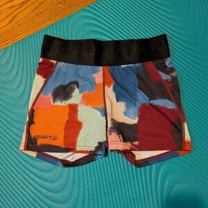Craft Multi Color Tight Shorts Medium
